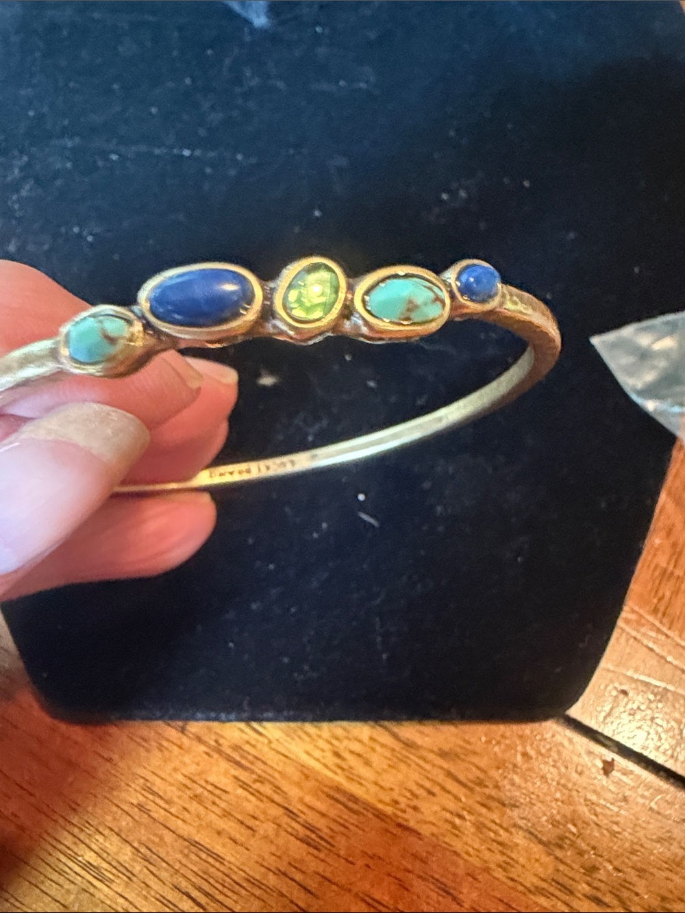 Lucky brand Gold-Tone Multi-Stone Blue & Green Women's Bracelet - Picture 2 of 5